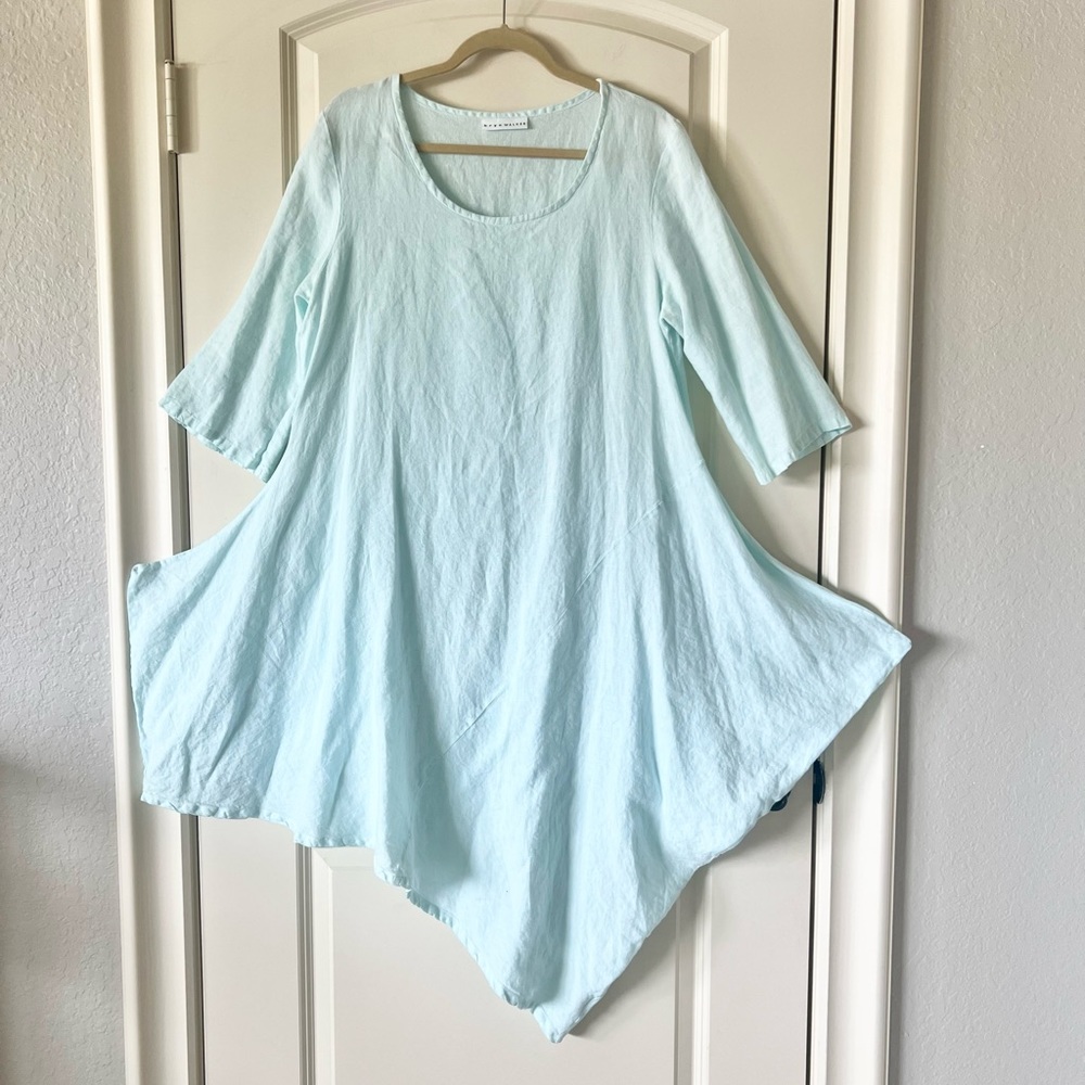 Bryn Walker light turquoise Linen Dress, Tunic, Shift